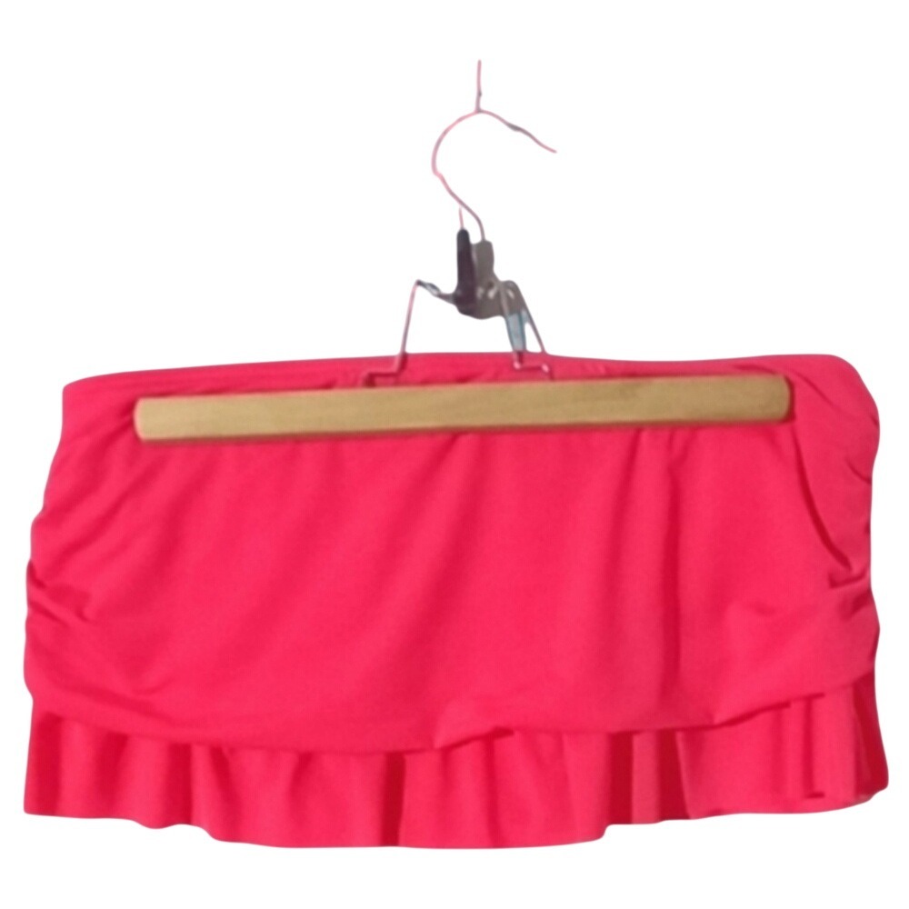Swim Skirt Ruffle Hem Swimsuit Bottom Cover Up Hot Pink SKUK085‎